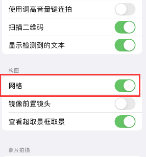 青河苹果手机维修网点分享iPhone如何开启九宫格构图功能 